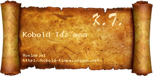 Kobold Tímea névjegykártya